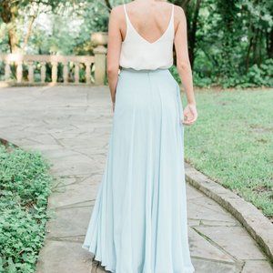 Revelry Lola Chiffon Skirt - Bridesmaid Skirt - Powder Sky Blue - Size 8